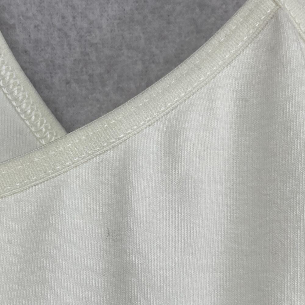 EILEEN FISHER Top S Stretch Organic Cotton Tank Racerback Shelf Bra White USA - Picture 6 of 11